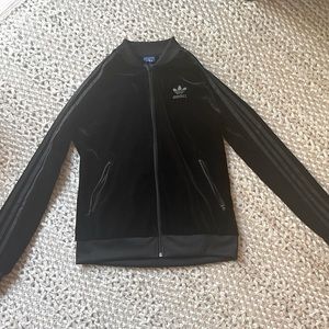 Adidas Originals black velvet track jacket!